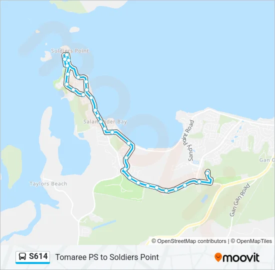 S614 Bus Line Map
