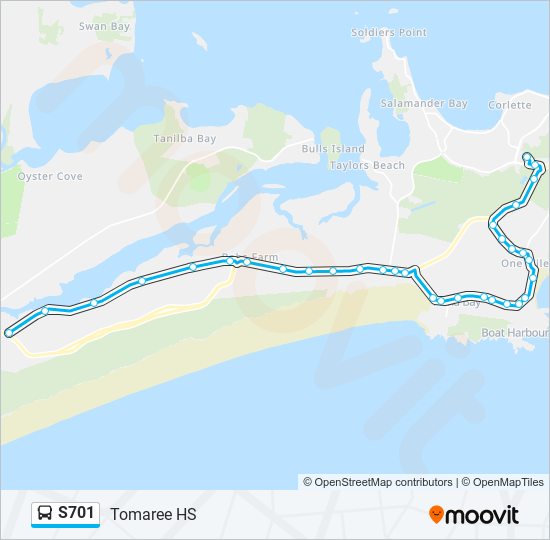 Mapa de S701 de autobús