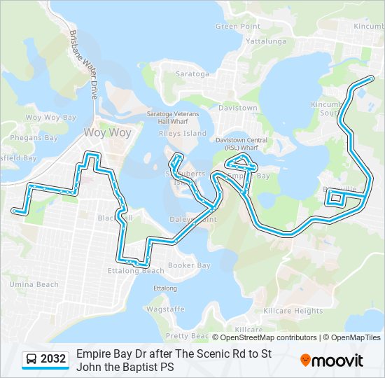 Mapa de 2032 de autobús