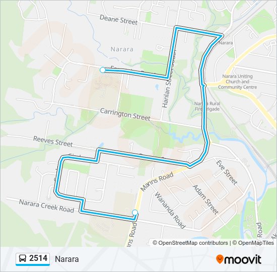 2514 bus Line Map