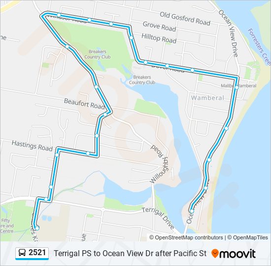 2521 bus Line Map