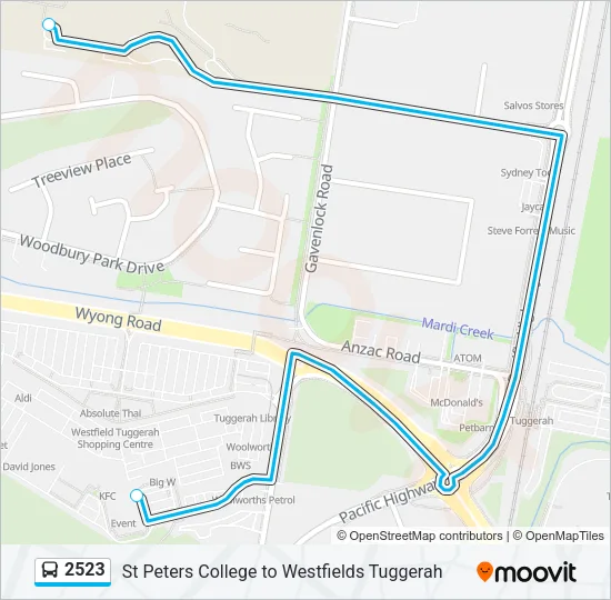 2523 Bus Line Map