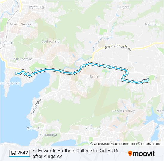 2542 bus Line Map