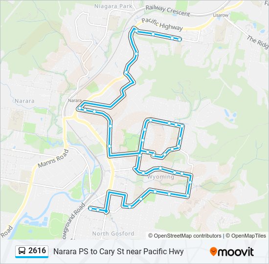 Mapa de 2616 de autobús