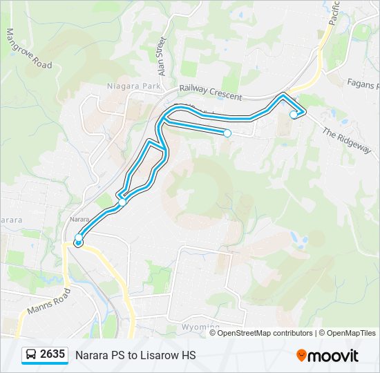 2635 bus Line Map