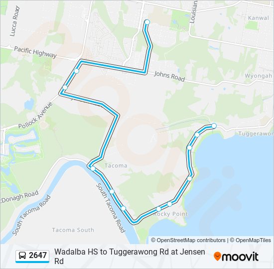 2647 bus Line Map