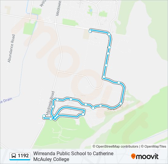 Mapa de 1192 de autobús