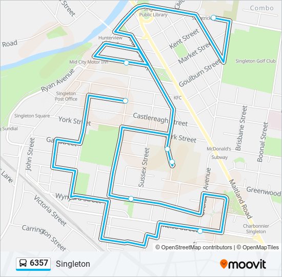 Mapa de 6357 de autobús