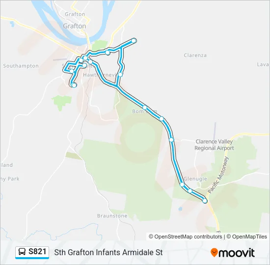 S821 Bus Line Map