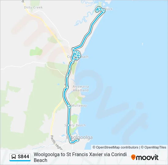 S844 Bus Line Map