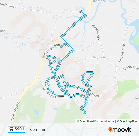 S901 Bus Line Map