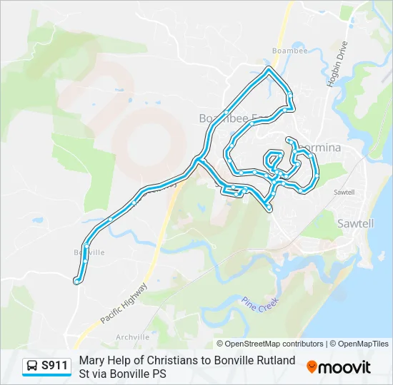 S911 Bus Line Map