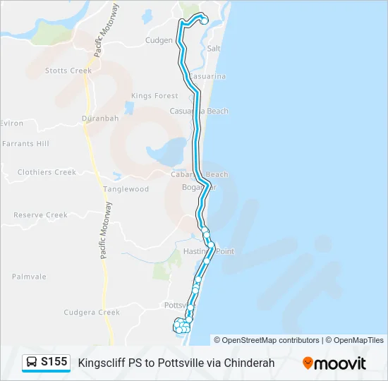 S155 Bus Line Map