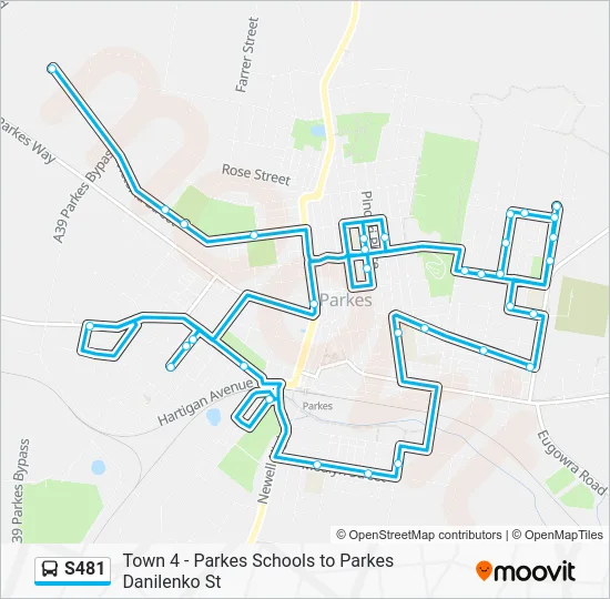 S481 Route: Schedules, Stops & Maps - Parkes Danilenko St (Updated)