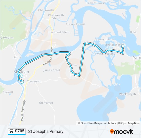 Mapa de S705 de autobús