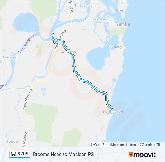 Mapa de S709 de autobús