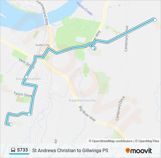 S733 Bus Line Map