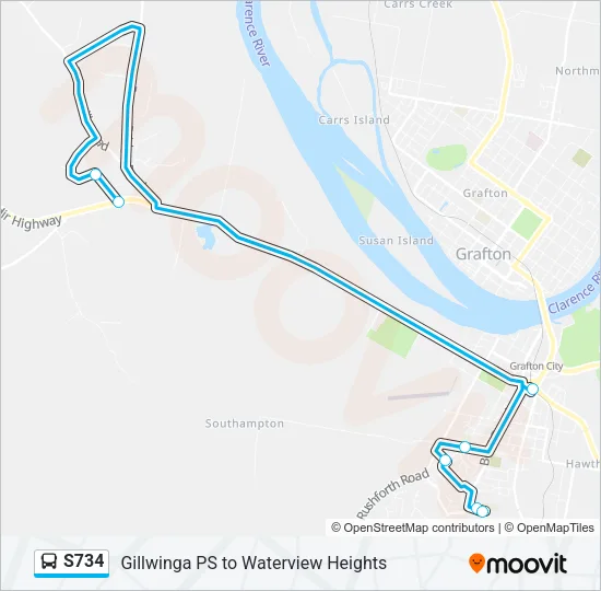 S734 Bus Line Map