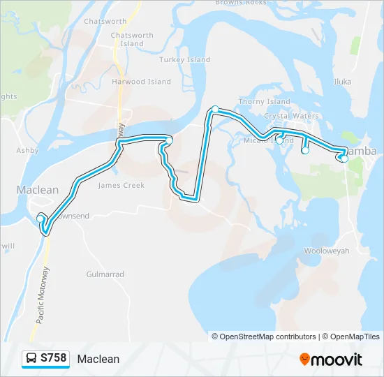 S758 Bus Line Map