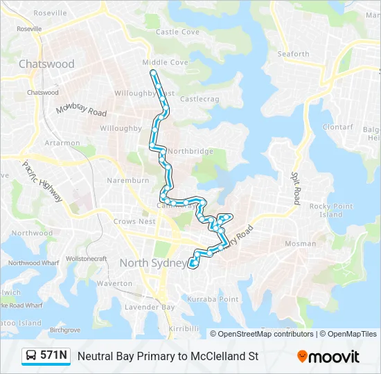 571N Bus Line Map