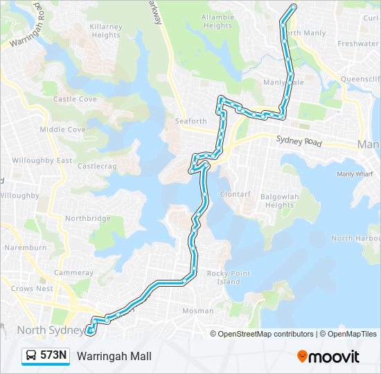 Mapa de 573N de autobús