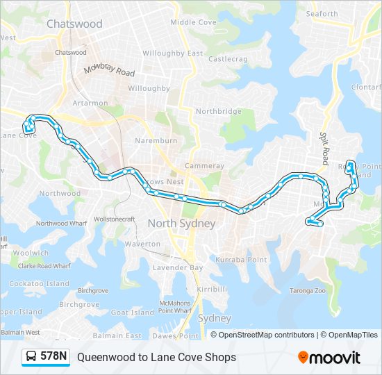 578N bus Line Map