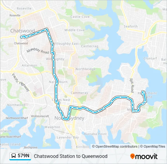 579N Bus Line Map