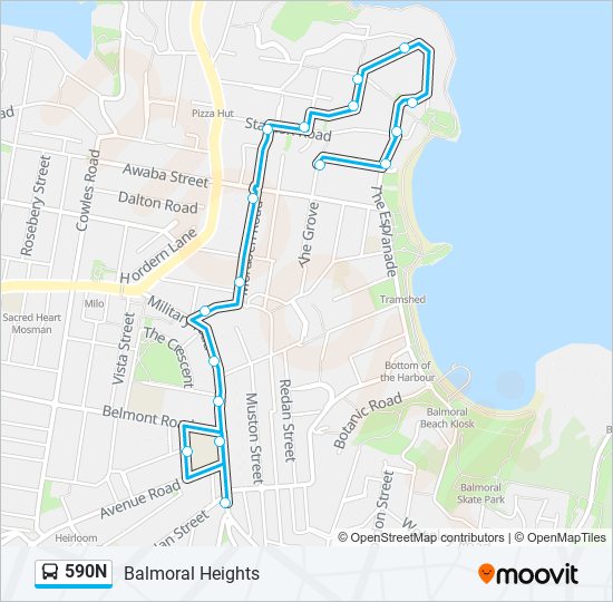 Mapa de 590N de autobús