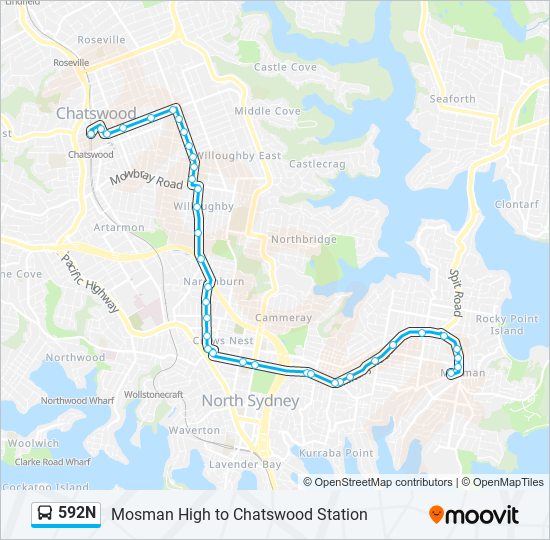 Mapa de 592N de autobús