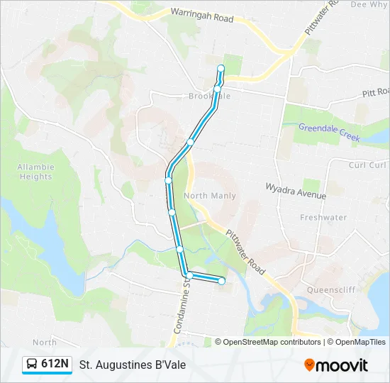 612N Bus Line Map