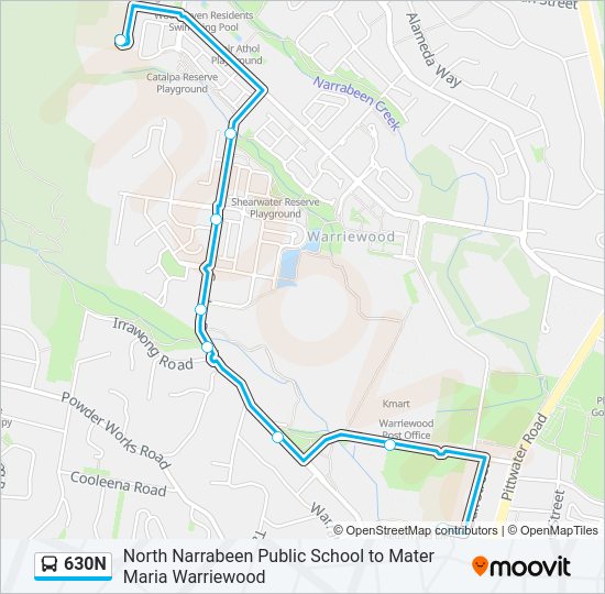 630N bus Line Map