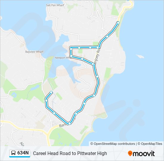 634N bus Line Map