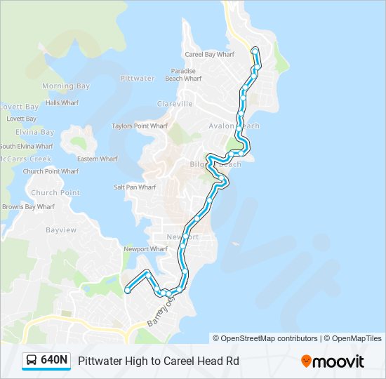 Mapa de 640N de autobús