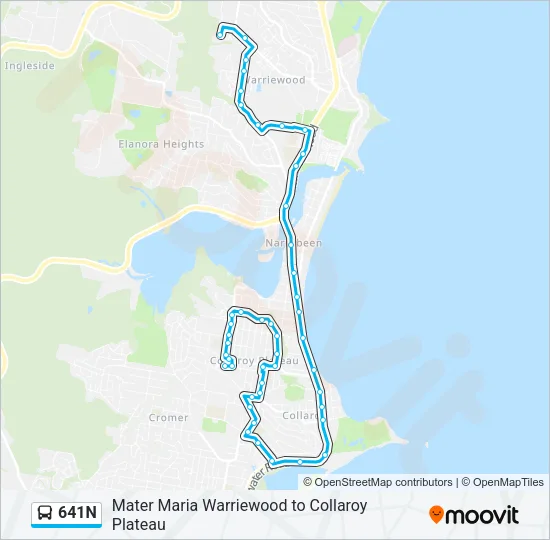 641N Bus Line Map