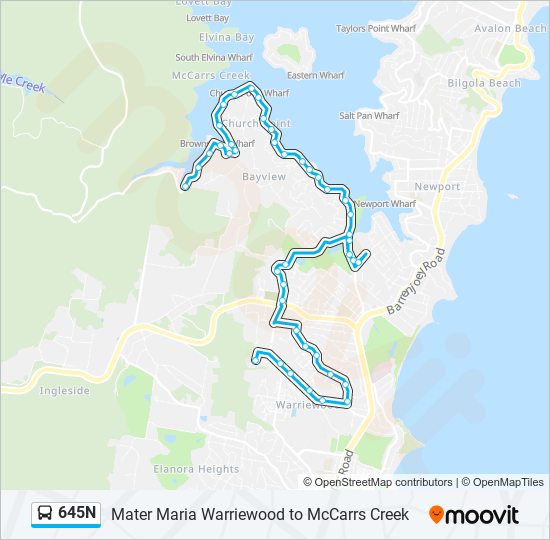 645N bus Line Map