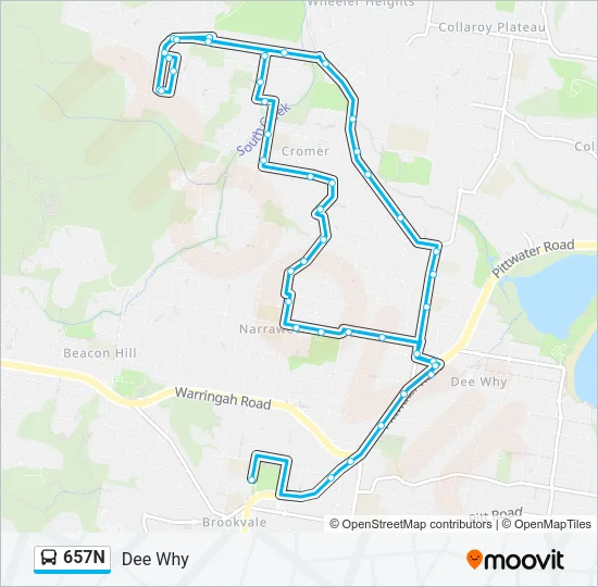 657N Bus Line Map