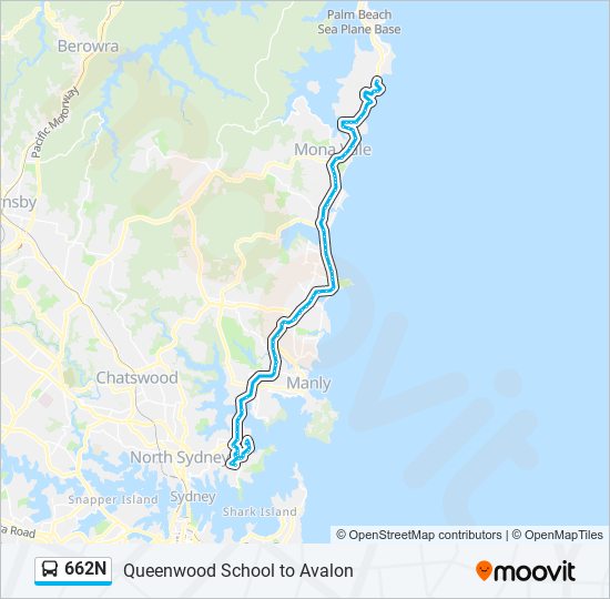 Mapa de 662N de autobús