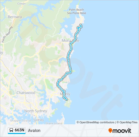 663N bus Line Map