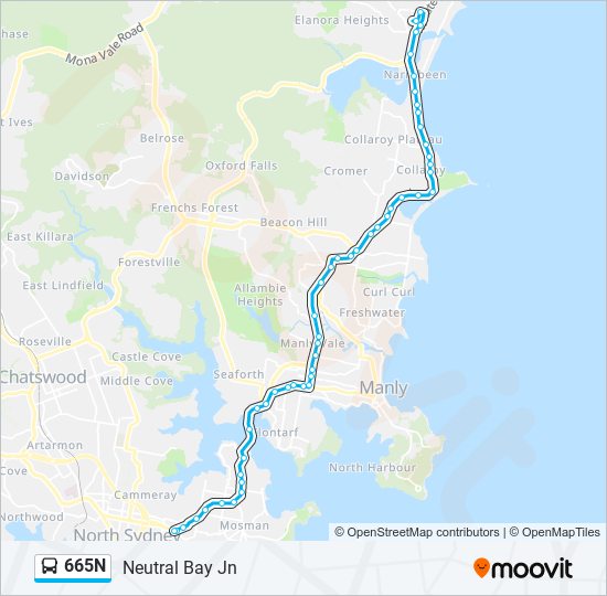 665N bus Line Map