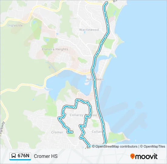 676N Bus Line Map