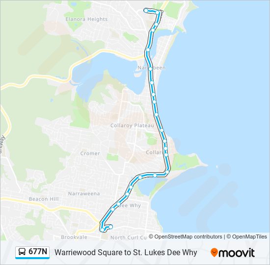 677N bus Line Map