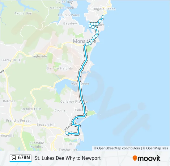 678N Bus Line Map