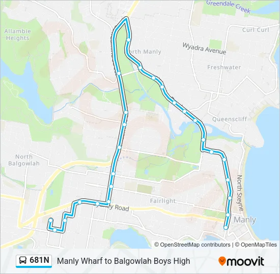 681N Bus Line Map