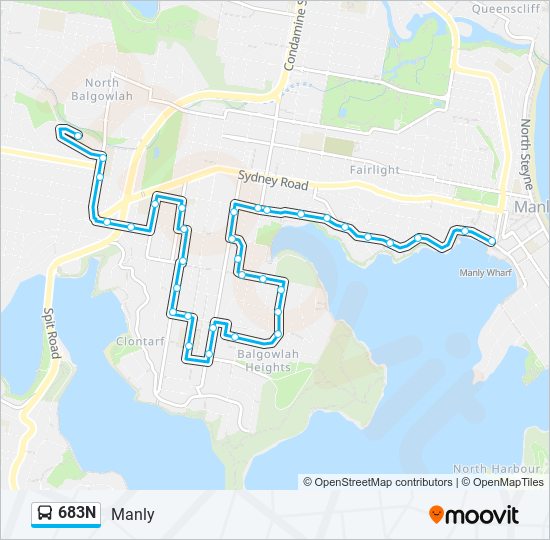 Mapa de 683N de autobús