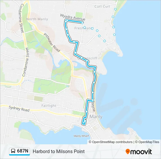 687N Bus Line Map