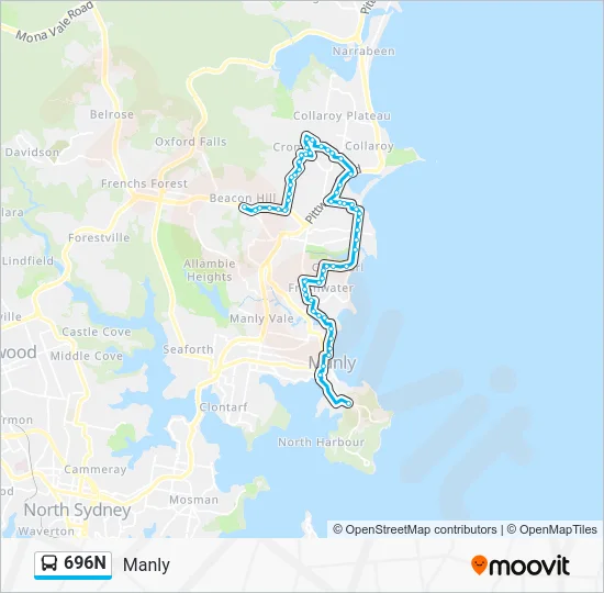 696N Route: Schedules, Stops & Maps - Manly (Updated)