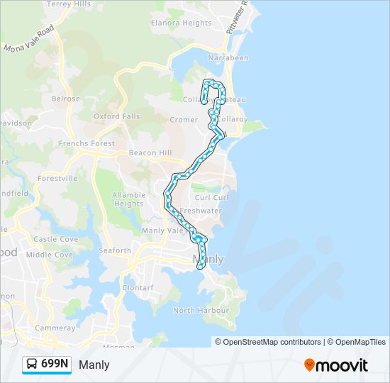 699N bus Line Map