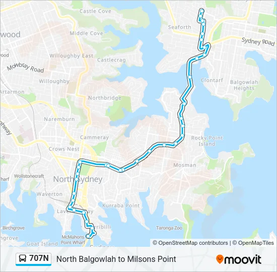 707N Bus Line Map