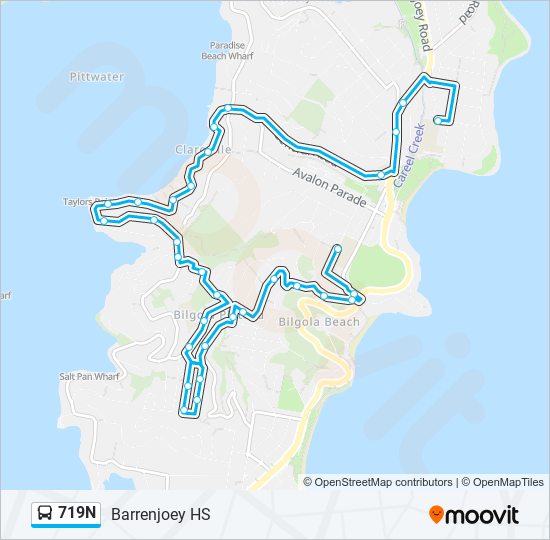 719N bus Line Map