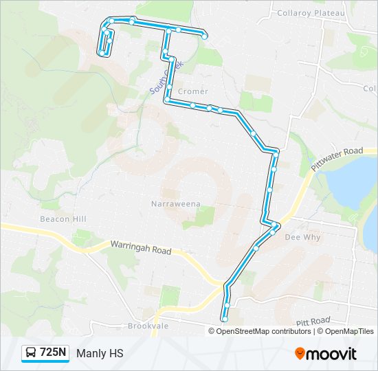 725N bus Line Map